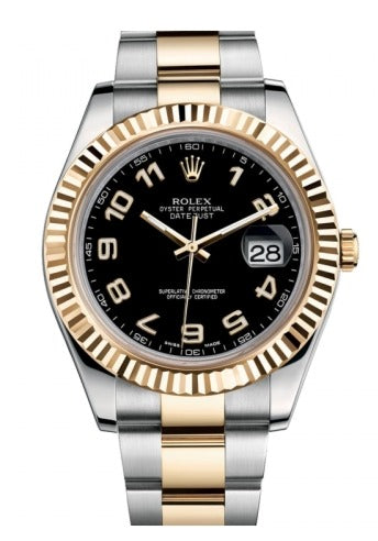 Rolex Datejust II Black Arabic Dial on Oyster 116333 Card 2015