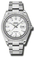 Rolex Datejust II Silver Stick Dial on Oyster 116334 Card 2017
