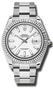 Rolex Datejust II Silver Stick Dial on Oyster 116334 Card 2017