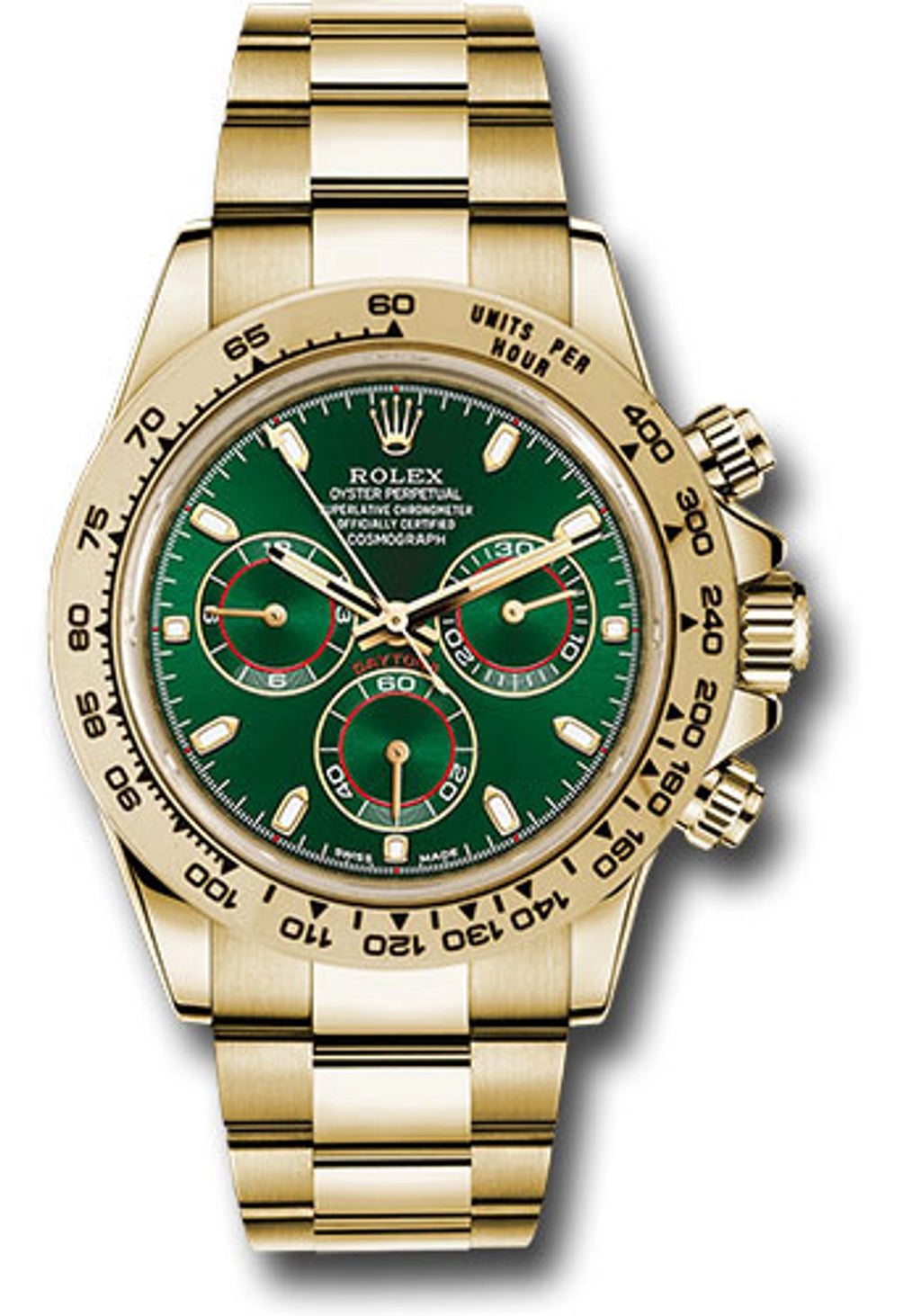 Rolex Daytona Green Stick Dial on Oyster 116508 Card 2018