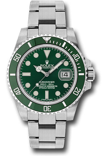 Rolex Submariner Hulk Green Dial on Oyster 116610LV Card 2013