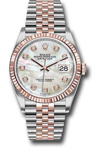 Rolex Datejust 36 White Mother-Of-Pearl Diamond Dial on Jubilee 126231 Card 2025