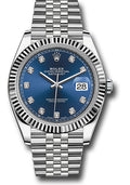 Rolex Datejust 41 Blue Diamond Dial on Jubilee 126334 Card 2021
