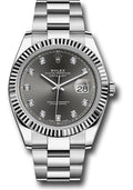 Rolex Datejust 41 Dark Rhodium Diamond Dial on Oyster 126334
