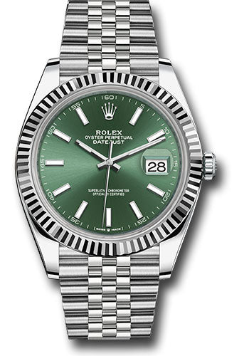 Rolex Datejust 41 Mint Green Index Dial on Jubilee 126334