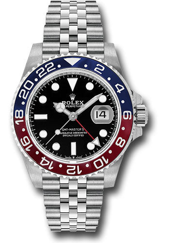 Rolex GMT-Master II Pepsi Black Dial on Jubilee 126710BLRO Card 2024