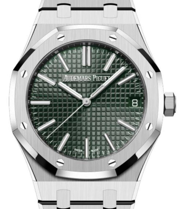 Audemars Piguet Royal Oak Selfwinding "50th Anniversary" Green Dial on Bracelet 15510ST.OO.1320ST.04 Card 2023