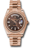 Rolex Day-Date 40 Chocolate Baguette Diamond Dial on President 228235 2024