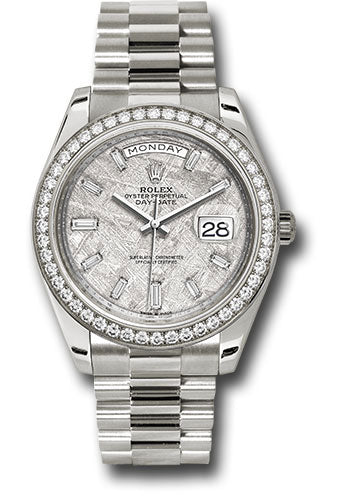 Rolex Day-Date 40 Meteorite Baguette Diamond Dial on President 228349RBR Card 2020