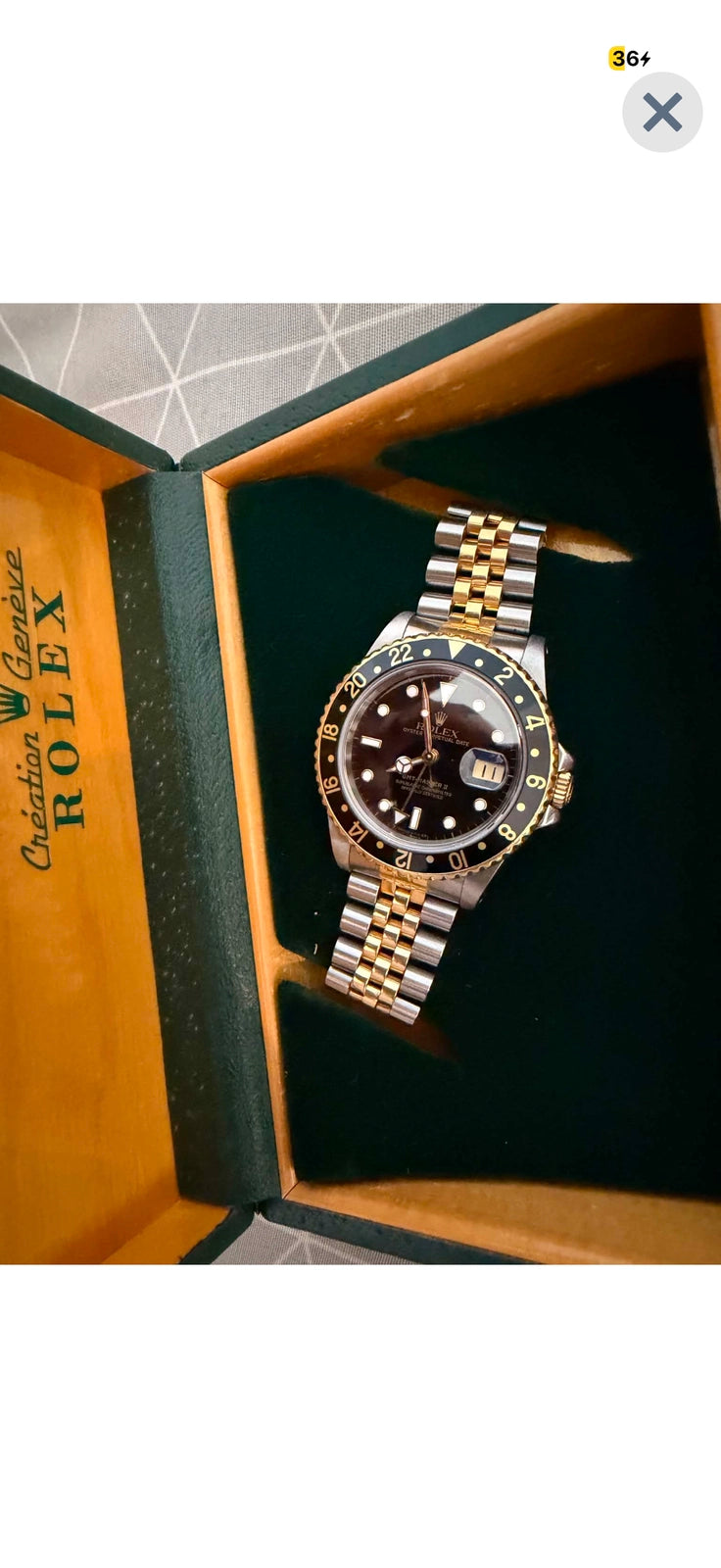 Rolex GMT-Master II Black Dial on Oyster 16713