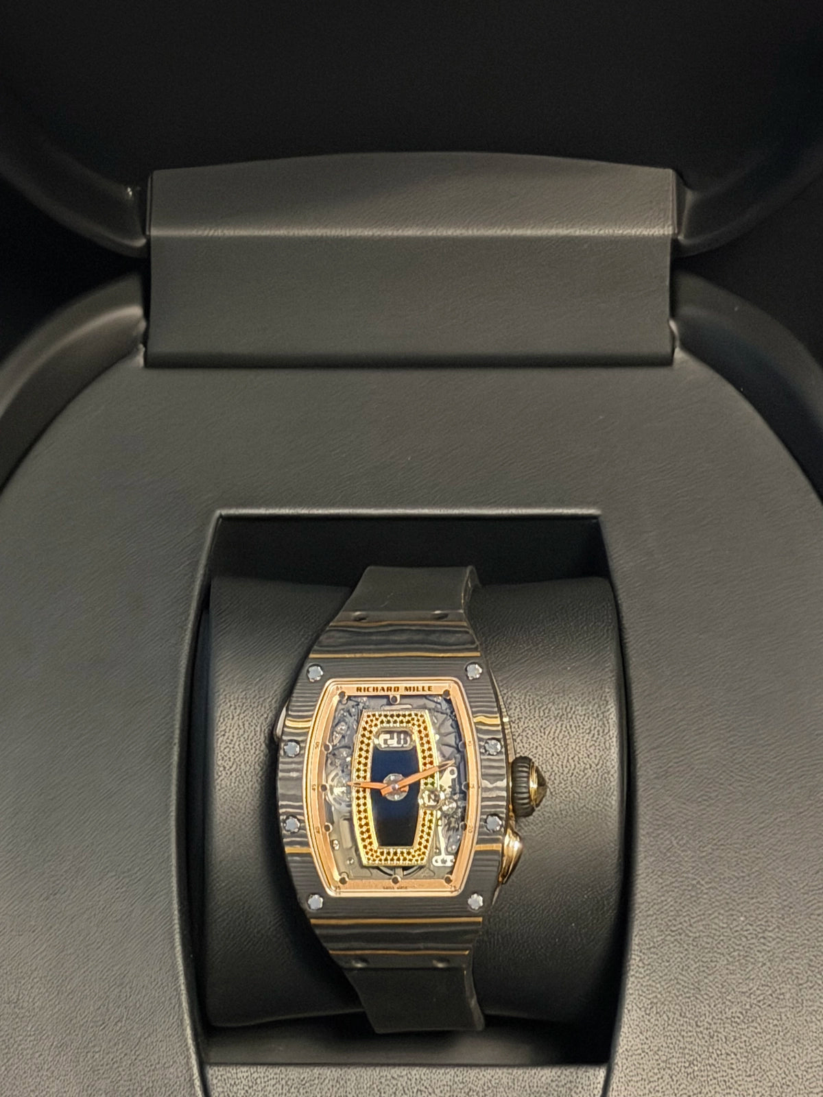 Richard Mille Automatic Winding Black Pave Dial on Strap RM037 Complete 2023