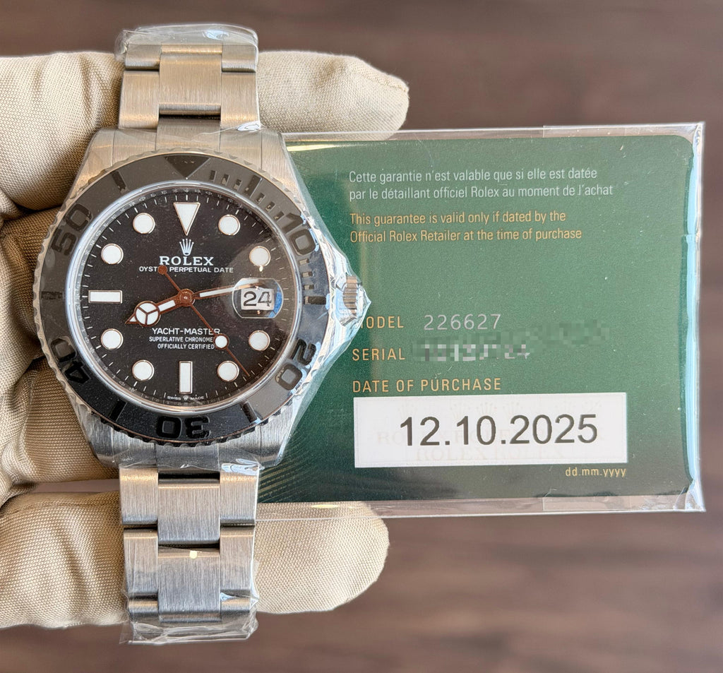 Rolex Rlx Titanium Yacht-Master 42 Black Dial on Oyster 226627 Card 2025