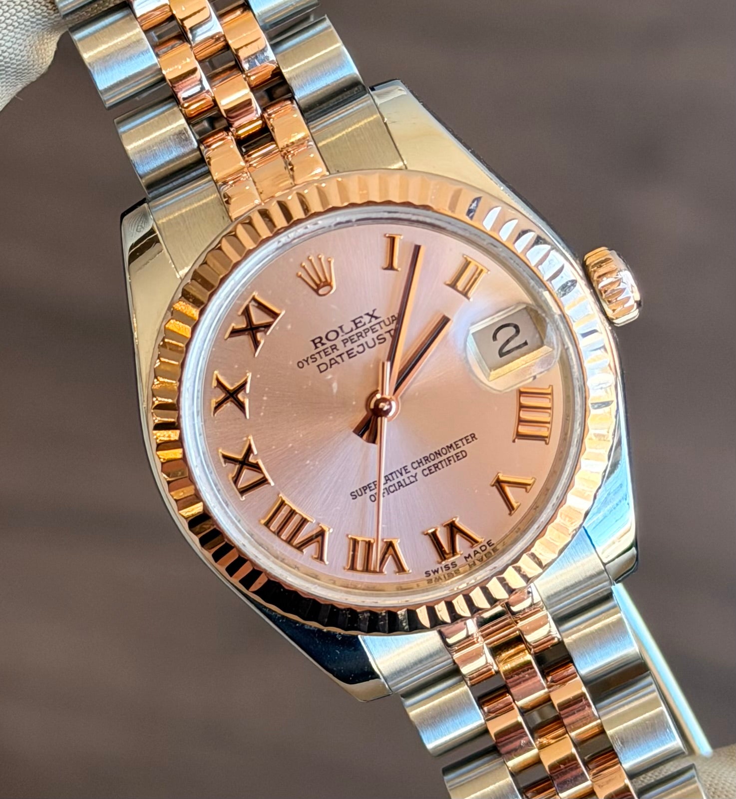 Rolex Datejust 31 Pink Roman Dial on Jubilee 178271 with Box