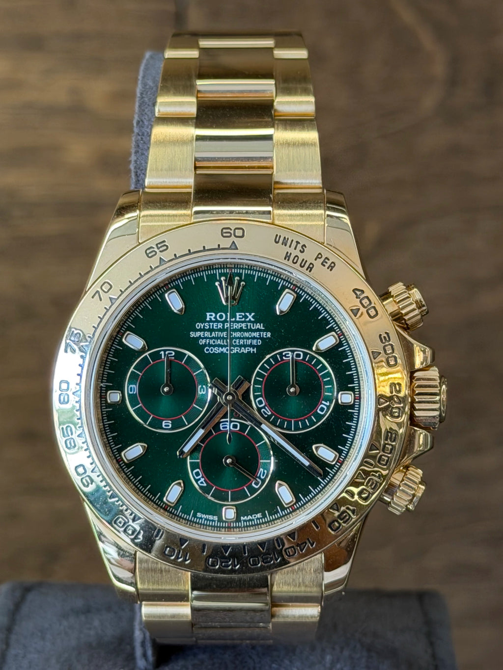 Rolex Daytona Green Stick Dial on Oyster 116508 Card 2018