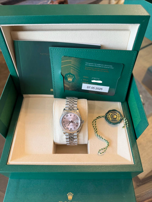 Rolex Datejust 31 Pink Roman Dial on Jubilee 278274 Card 2026