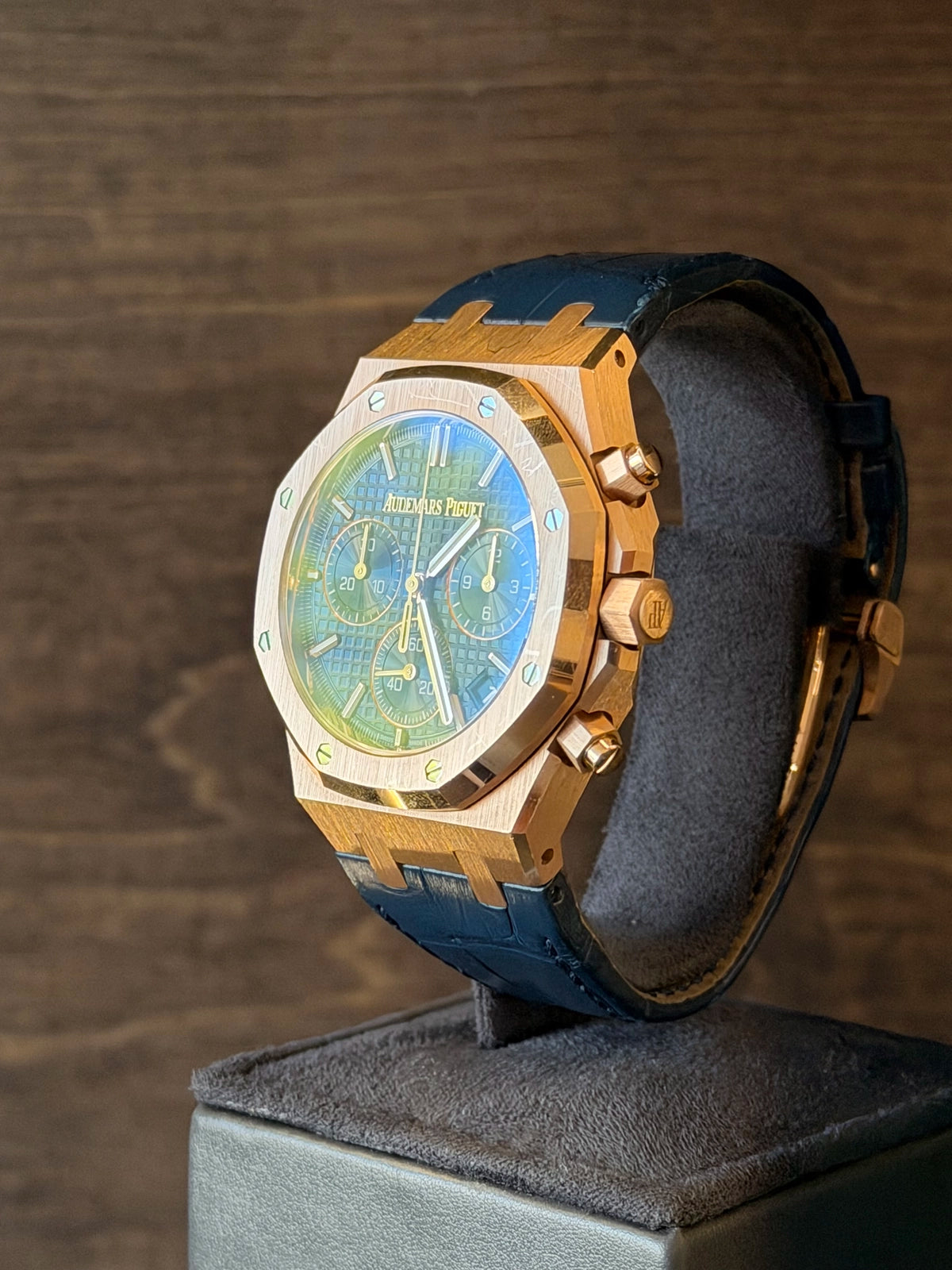 Audemars Piguet Royal Oak Chronograph Blue Dial on Leather Strap 26240OR.OO.D315CR.02 Card 2025