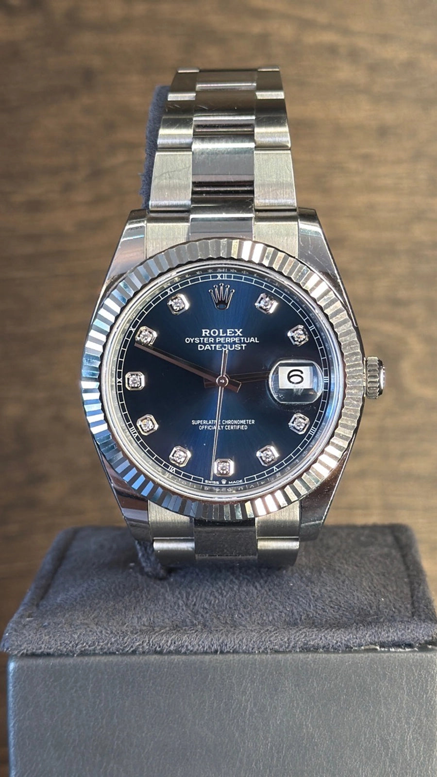 Rolex Datejust 41 Blue Diamond Dial on Oyster 126334 Complete 2025