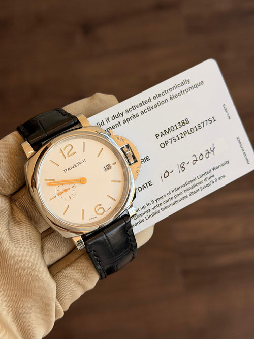 Panerai Luminor Due White Dial on Leather Strap PAM01388 Complete 2024