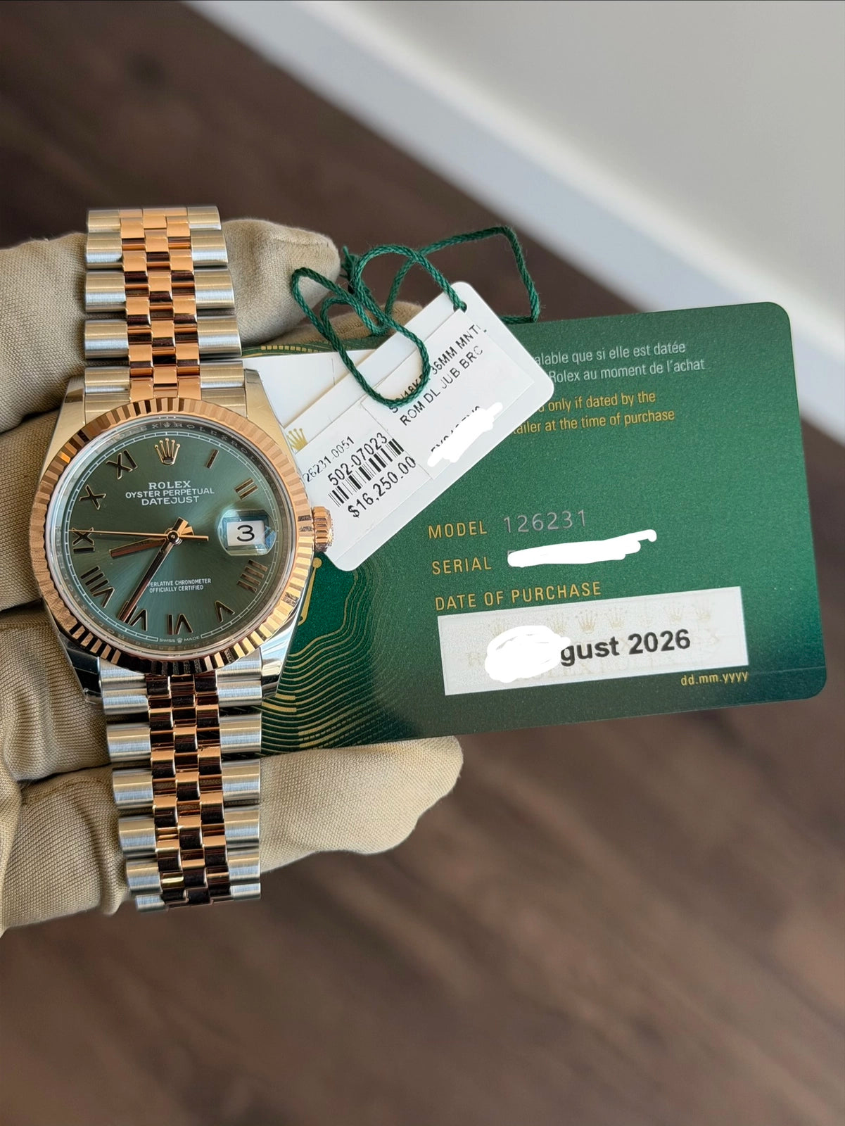 Rolex Datejust 36 Olive Green - Roman Dial on Jubilee 126231 Complete 2026