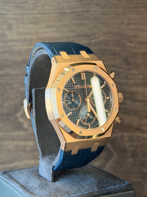Audemars Piguet Royal Oak Chronograph Blue Dial on Leather Strap 26240OR.OO.D315CR.02 Card 2025