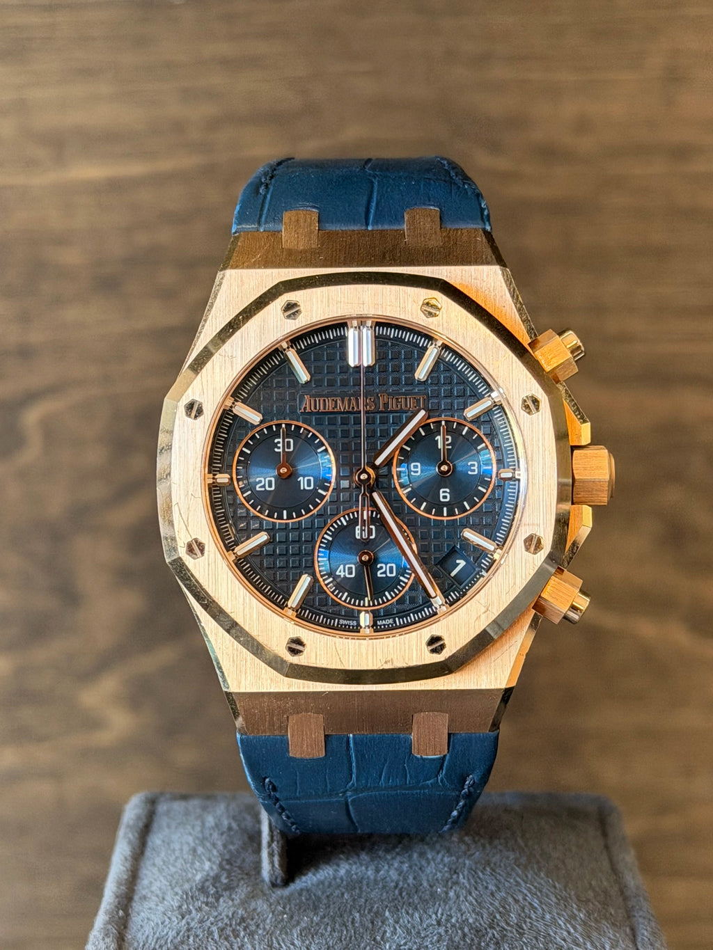 Audemars Piguet Royal Oak Chronograph Blue Dial on Leather Strap 26240OR.OO.D315CR.02 Card 2025