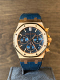 Audemars Piguet Royal Oak Chronograph Blue Dial on Leather Strap 26240OR.OO.D315CR.02 Card 2025
