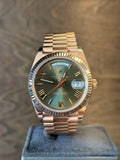Rolex Day-Date 40 Olive Green Roman Dial on President 228235 Card 2024