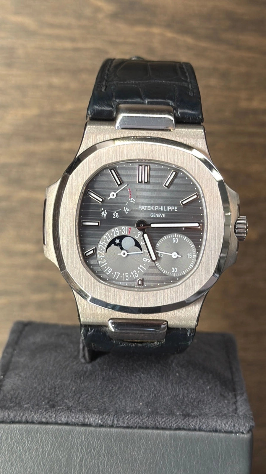Patek Philippe Nautilus Slate Grey Dial on Strap 5712G-001 Papers 2015