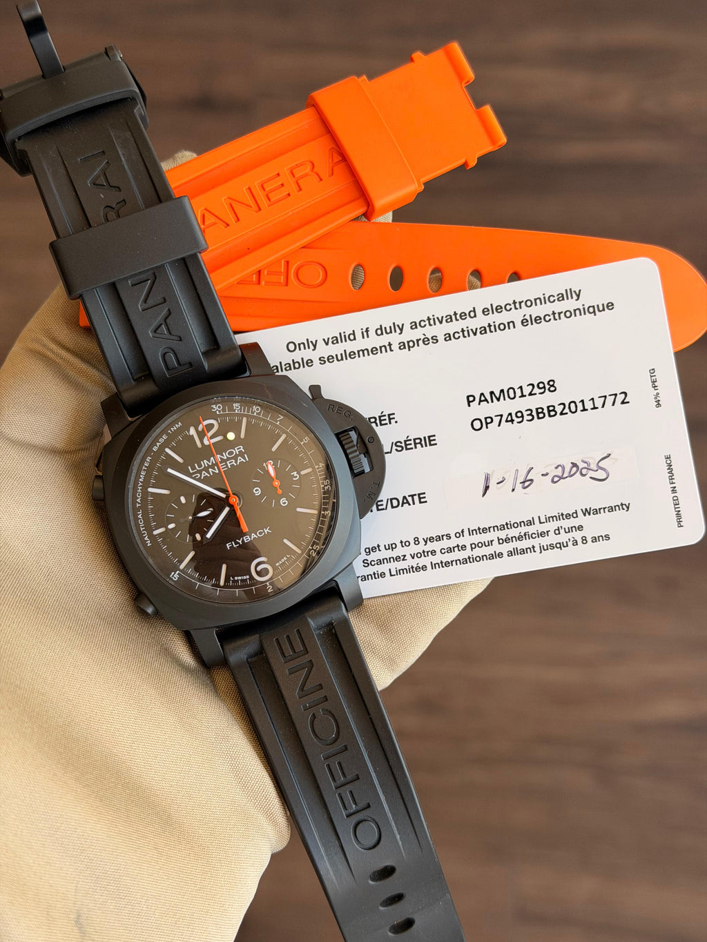 Panerai Luminor Chrono - Ceramica Black Dial on Leather Strap PAM01298 Complete 2025