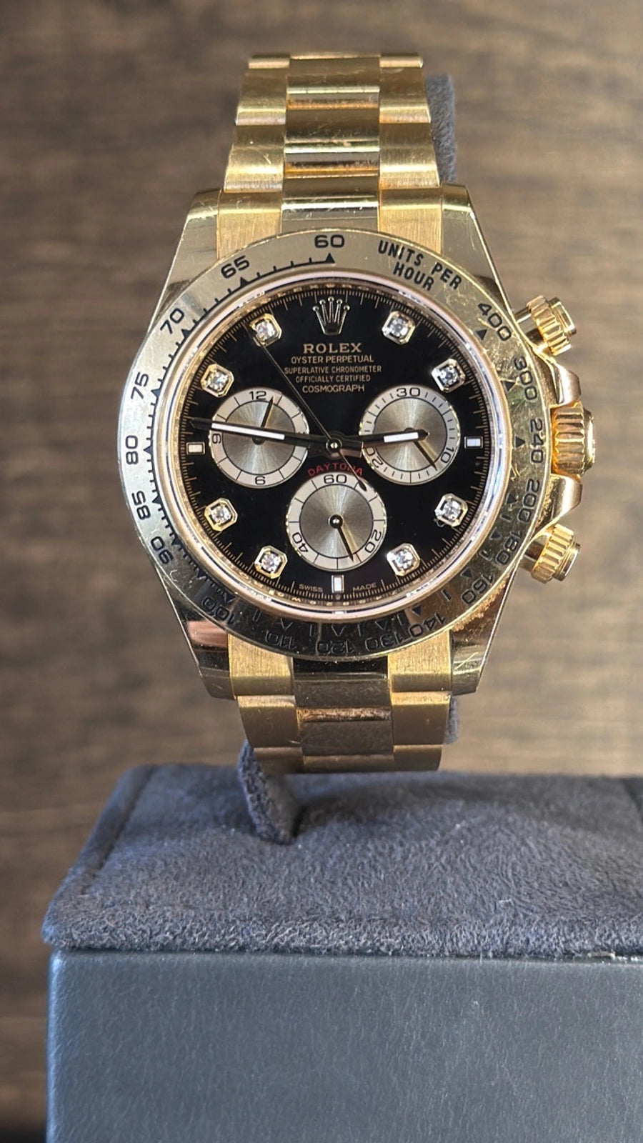Rolex Daytona Black And Golden Diamond Dial on Oyster 126508 Card 2024