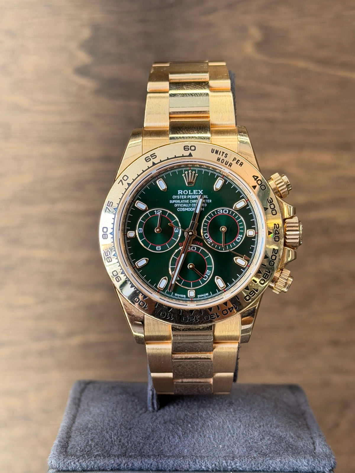 Rolex Daytona Green Stick Dial on Oyster 116508 Card 2018