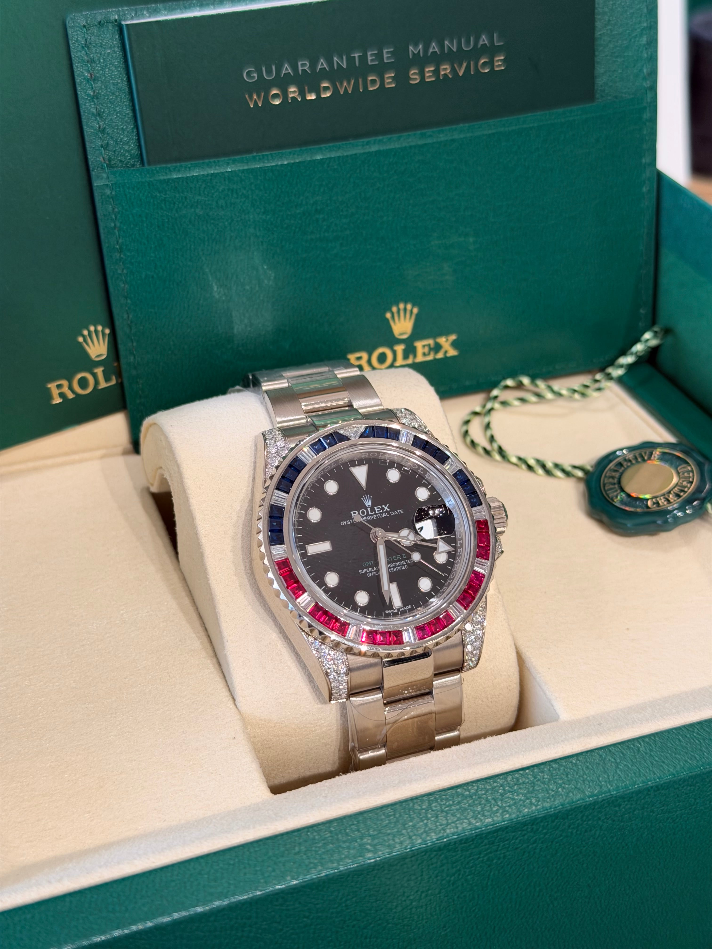Rolex GMT-II Black Dial on Oyster 116759SARU Complete 2018