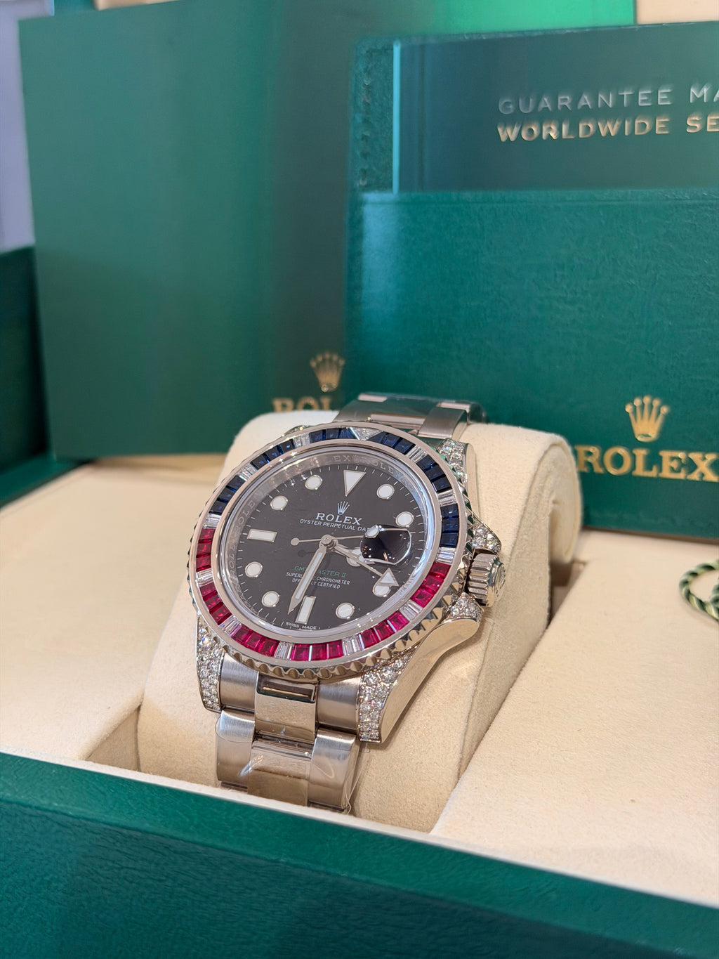 Rolex GMT-II Black Dial on Oyster 116759SARU Complete 2018